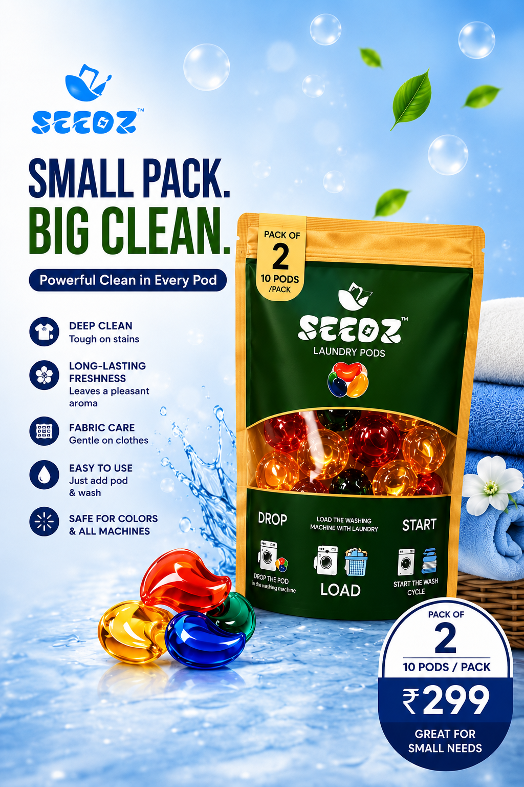 Seedz Laundry Pods — Pack of 2 (10 pods)